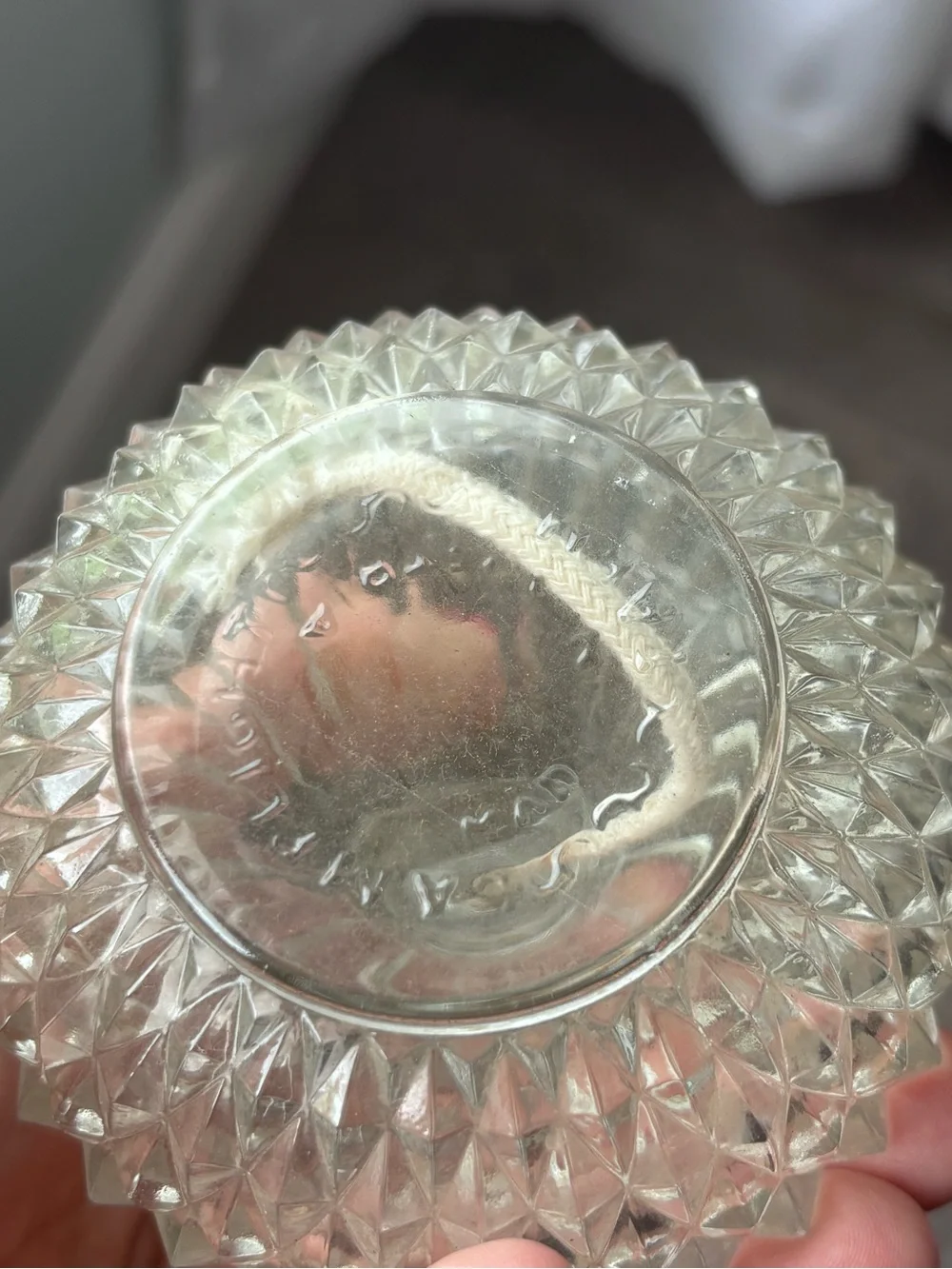 Vintage Crystal Austria Oil Lamp with Silver-Tone Top